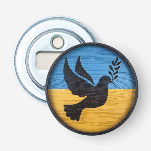 Oekraïne Dove of Peace Button Flesopener (Voorkant)
