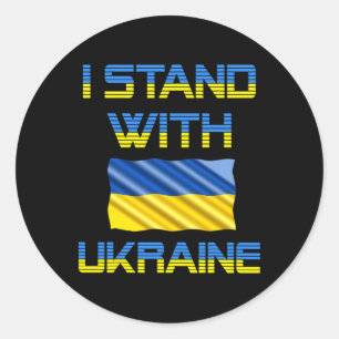 Oekraïne Drietand Oekraïense Vlag Oekraïense Vlag Ronde Sticker