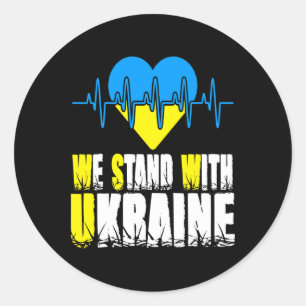 Oekraïne Drietand Oekraïense Vlag Oekraïense Vlag Ronde Sticker