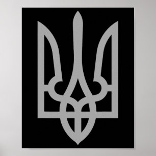 Oekraïne Drietand Tryzub Symbool Wapen Oekraïens L Poster