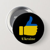 Oekraïne, duimt omhoog, ronde button 7,6 cm (Voorkant /achterkant)