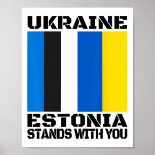 Oekraine Estland Staat Met Je Estse Steun Vlag F Poster