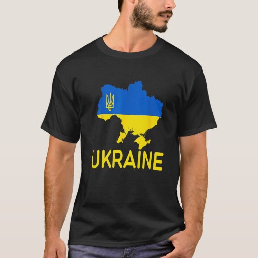 Oekraïne Flag Emblem Map Patriot T-shirt (Voorkant)
