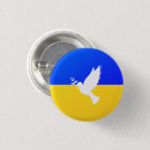 Oekraïne Flag Peace Dove Button Freedom (Voorkant /achterkant)