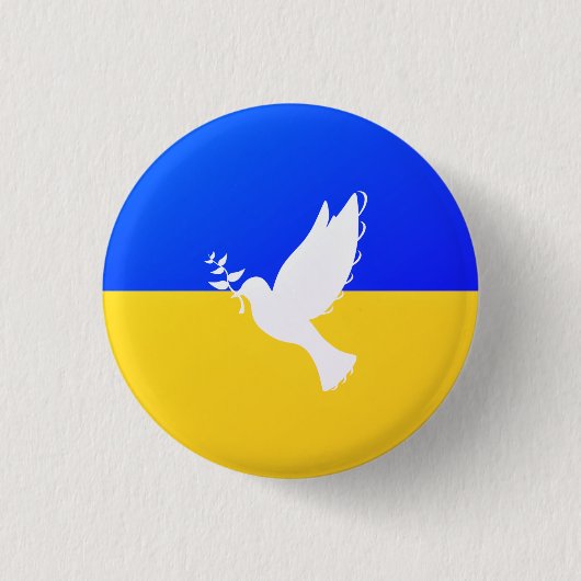 Oekraïne Flag Peace Dove Button Freedom (Voorkant)