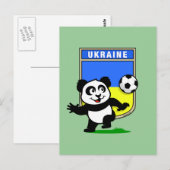Oekraïne Football Panda Briefkaart (Voorkant / Achterkant)