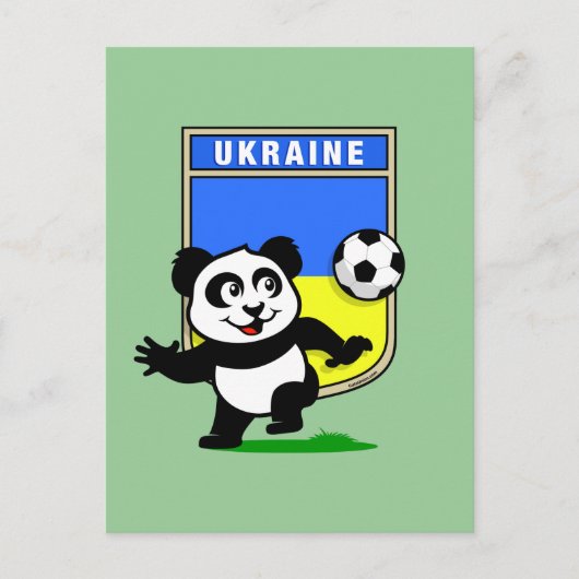 Oekraïne Football Panda Briefkaart (Voorkant)