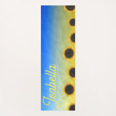 Oekraïne geometrie mesh Zonnebloemen Custom naam Yogamat (Voorkant)