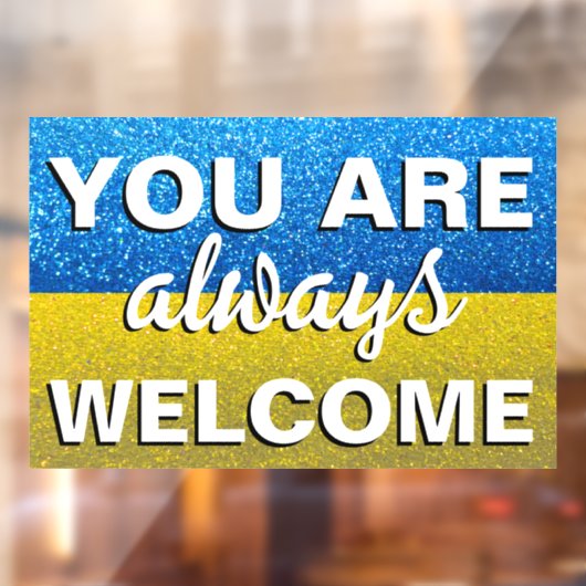 Oekraïne Glitter U bent altijd welkom winkel Raamsticker (Vel 2)