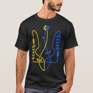 Oekraïne Gouden Drietand Symbool Oekraïense Vlag M T-shirt