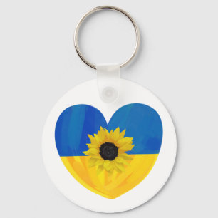 Oekraïne Heart Design met Sunflower Sleutelhanger