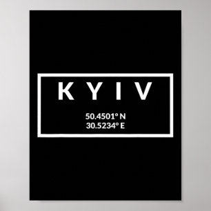 Oekraïne Hoofdstad Coördinaten - Kiev 1 Poster