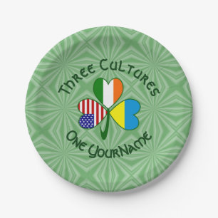 Oekraïne Ierland VS Shamrock Vlag Gepersonaliseerd Papieren Bordje
