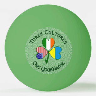 Oekraïne Ierland VS Shamrock Vlag Gepersonaliseerd Pingpongballen