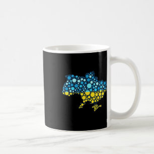 Oekraïne Kaart Blauw Geel Oekraïense Vlag Moderne Koffiemok