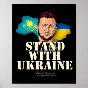 Oekraïne Kazachstan Volodymyr Zelensky Steun U Poster