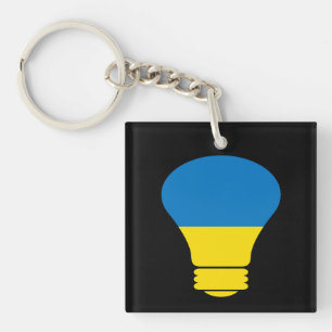 Oekraïne lamp, stand met Oekraïne T-Shirt Sleutelhanger