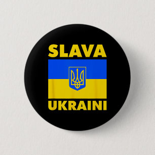 Oekraïne Land Vlag Trots Slava Ukraini Ronde Button 5,7 Cm