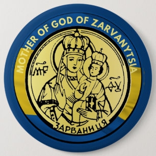 OEKRAÏNE MOEDER VAN GOD ZARVANYTSIA JESUS RELIGIO RONDE BUTTON 6,0 CM