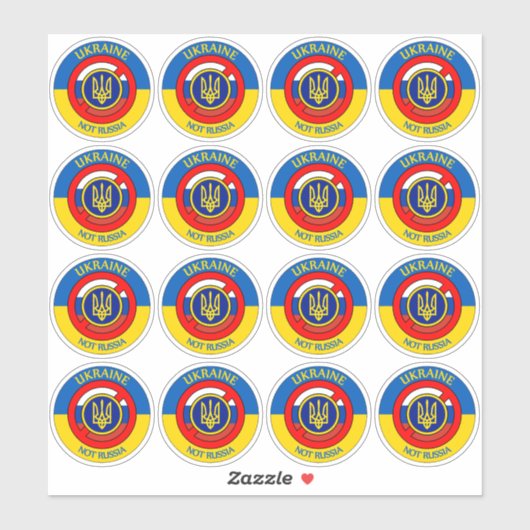 Oekraïne - niet Rusland sticker (Vel)