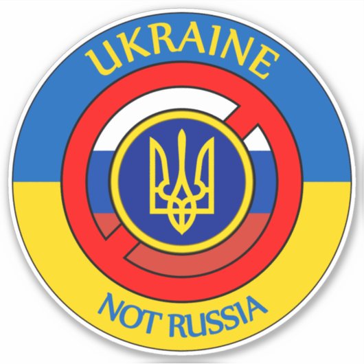 Oekraïne - niet Rusland sticker (Voorkant)