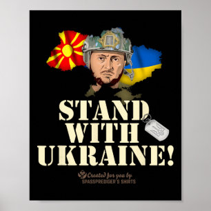 Oekraine Noord-Macedonië Zelensky Steun Oekraine Poster