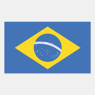 Oekraïne Oekraïens Brazilië Braziliaanse vlag Rechthoekige Sticker