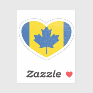Oekraïne Oekraïens Canada Canadees Hart Liefde Vla Sticker