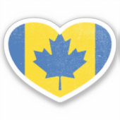 Oekraïne Oekraïens Canada Canadees Hart Liefde Vla Sticker (Voorkant)