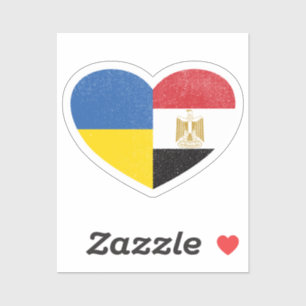 Oekraïne Oekraïens Egypte Egyptisch Hart Liefde Vl Sticker