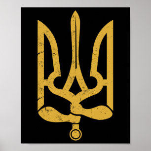 Oekraïne Oekraïens Kiev Trysub Vlag 10 Poster