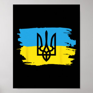 Oekraïne Oekraïens Kiev Trysub Vlag 17  Poster