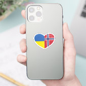 Oekraïne Oekraïens Noorwegen Noorse hart liefde vl Sticker (Telefoon)