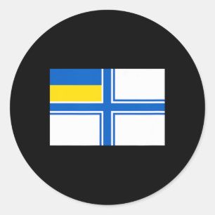 Oekraïne Oekraïens Oekraïense Vlag Navel Marine Vl Ronde Sticker