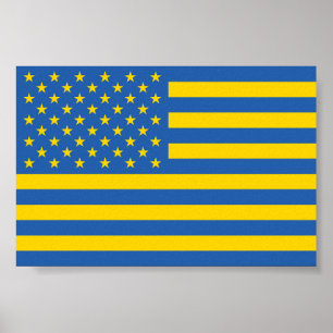 Oekraïne Oekraïens VS Amerikaans Verenigde Staten  Poster
