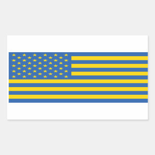 Oekraïne Oekraïens VS Amerikaans Verenigde Staten Rechthoekige Sticker