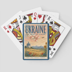 Oekraïne Oekraïense Landschapsillustratie Reizen Pokerkaarten