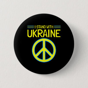 Oekraine Oekraïense Steun Anti-oorlog Ik Steun Oek Ronde Button 5,7 Cm