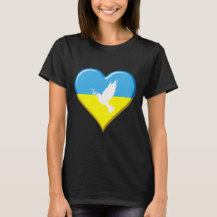 Oekraïne Oekraïense Vlag Hart Vrede Duif Steun Di T-shirt