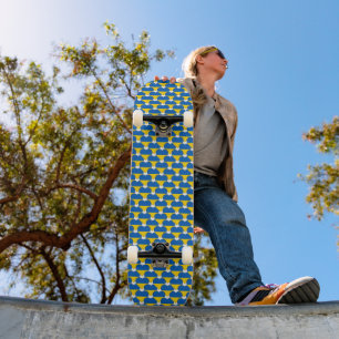 Oekraïne Oekraïense vlag kleuren harten patroon Skateboard