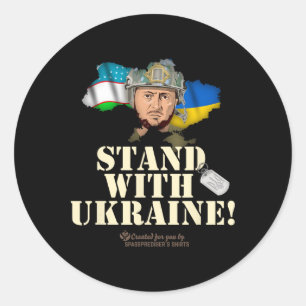 Oekraïne Oezbekistan Volodymyr Zelenskyy Steun Met Ronde Sticker