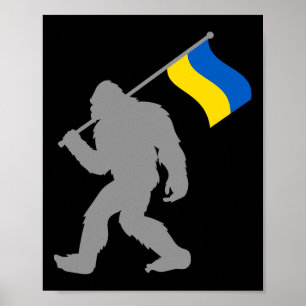 Oekraïne Of Oekraïense Vlag Op Oekraïense Vlag Poster