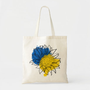 Oekraïne ondersteunt zonnebloem tote bag