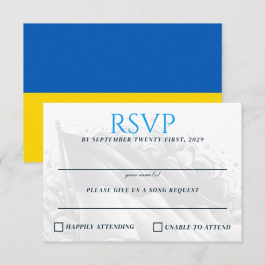 Oekraïne Paar RSVP Kaartje (Voorkant / Achterkant)