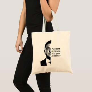 Oekraïne President Zelenskyy Half Portret B&W Art Tote Bag