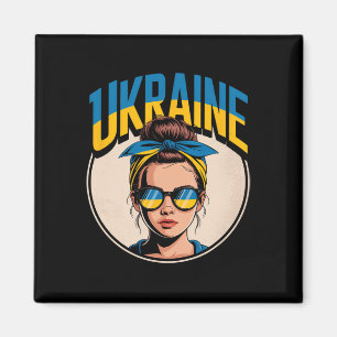 Oekraïne Retro Stijl Vrouw Grafisch Cultureel Eerb Magneet