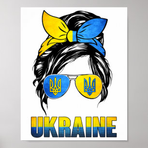 Oekraïne Rommelige Knot Dragend Oekraïense Vlag Gl Poster