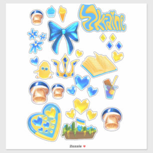 Oekraïne scrapbookstickers blauw geel sticker