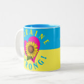 Oekraïne sterk! Mok voor fondsenwerving (Voorkant links)