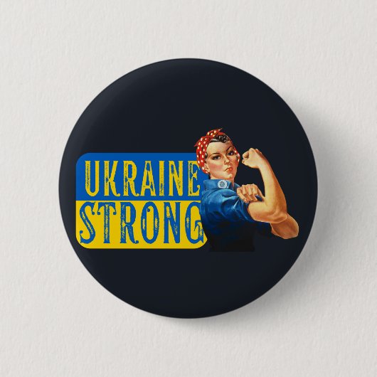 Oekraïne Sterke Rosie de Riveter Ronde Button 5,7 Cm (Voorkant)